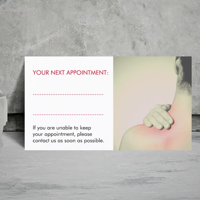 Simple Elegant Women Back Massage Appointment Card (Creator Uploaded)