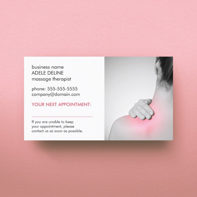 Simple Elegant Women Back Massage Appointment Card (Creator Uploaded)