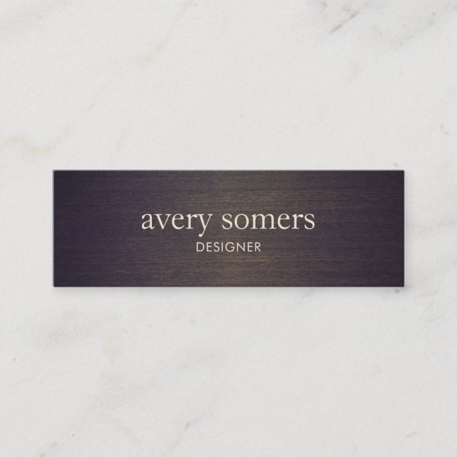 Simple Elegant Wood Minimalist Designer Mini Business Card (Front)