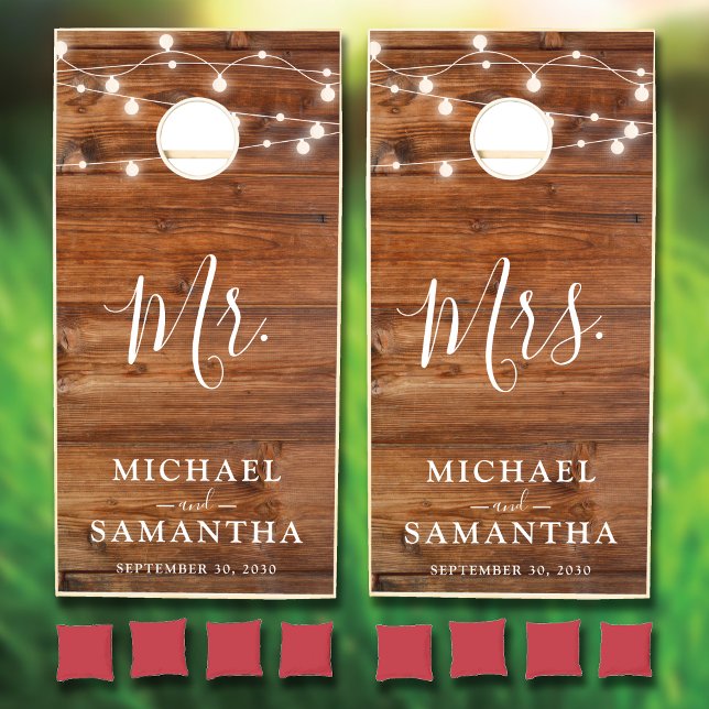 Simple Elegant Wood Rustic Wedding Cornhole Set (Creator Uploaded)