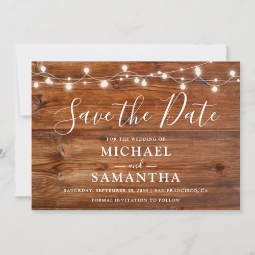 Simple Elegant Wood Rustic Wedding Save The Date