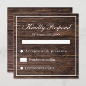 Simple Elegant Woodsy Wedding RSVP Card (Front/Back)