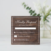 Simple Elegant Woodsy Wedding RSVP Card (Standing Front)