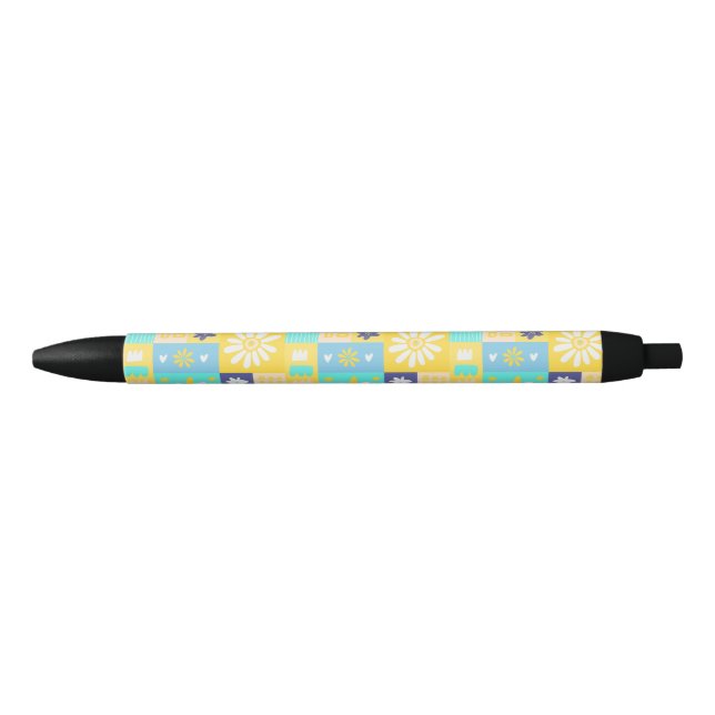  Simple Elegant Yellow Block Flower Pen (Front)