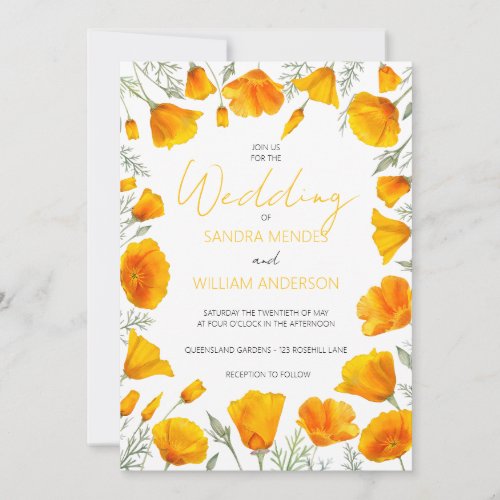 Simple Elegant Yellow Floral Invitation