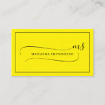 Simple Elegant yellow Minimalist Two Monogram Business Card