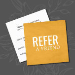 Simple Elegant Yellow White Referral Card<br><div class="desc">Simple square referral card for beauty related professionals. Simple clean design,  fully customizable.</div>