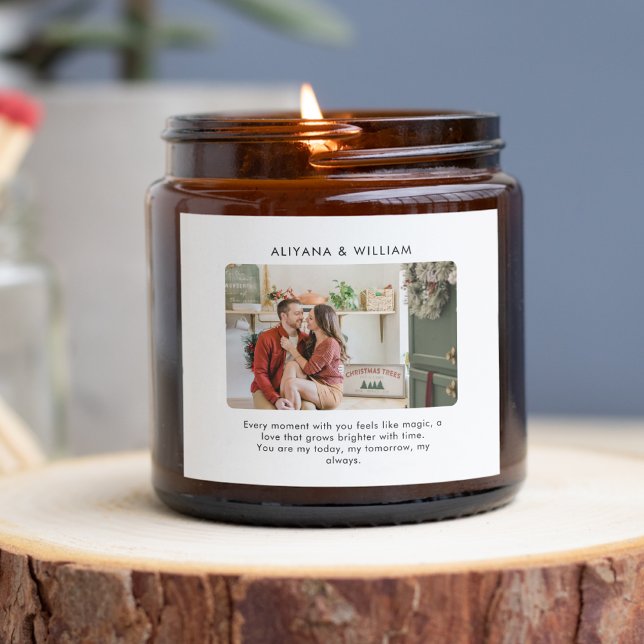 Simple Elegent Custom Couple Photo  Square Sticker (Creator Uploaded)