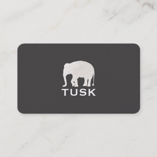 Simple Elephant Black Business Card