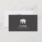 Simple Elephant Black Business Card (Front/Back)