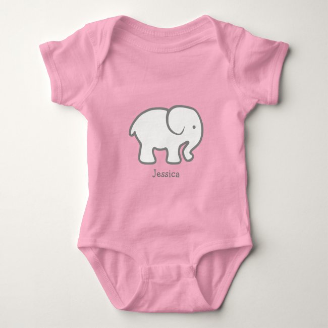 Simple Elephant Design Baby Shirt Bodysuit