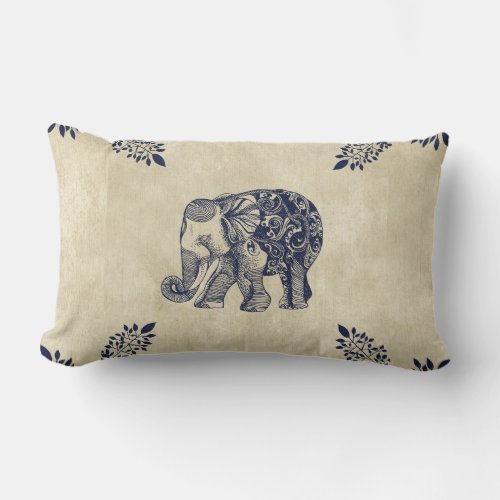 Simple Elephant Lumbar Pillow