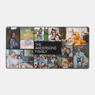Simple Eleven Family Photo Collage Desk Mat 