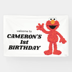 Simple Elmo 1st Birthday Banner