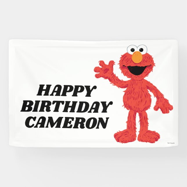 Simple Elmo 1st Birthday Banner (Horizontal)