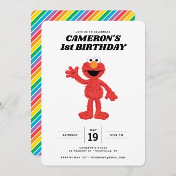 Simple Elmo 1st Birthday Invitation by SesameStreet at Zazzle