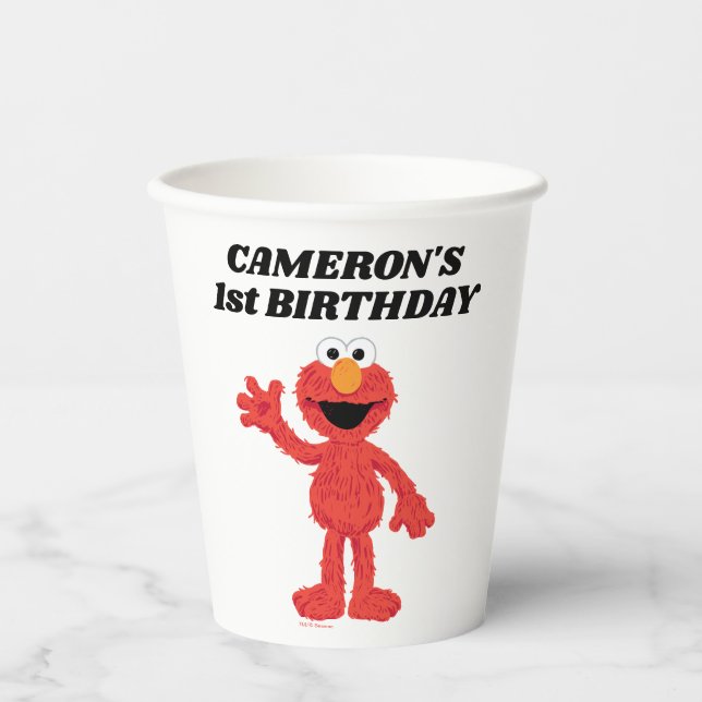 Simple Elmo 1st Birthday Paper Cups (Front)