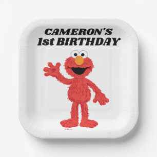 Simple Elmo 1st Birthday Paper Plates