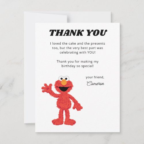 Simple Elmo 1st Birthday Thank You Card