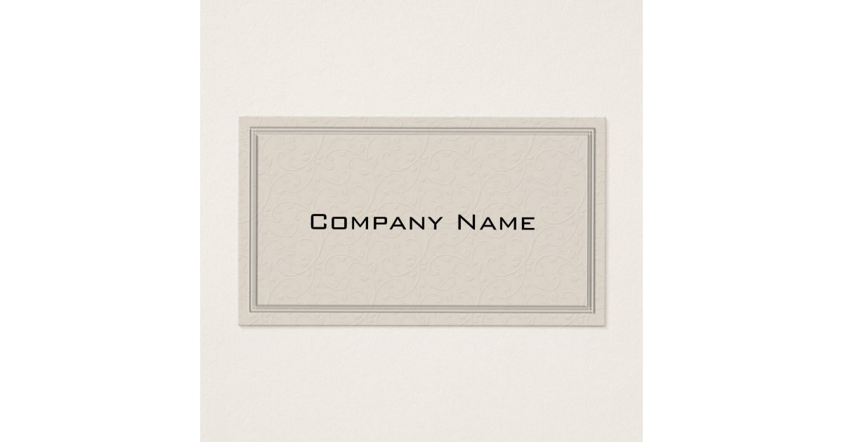 Simple Embossed Floral Border Business Card Zazzle