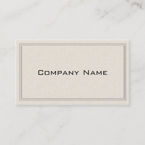 Simple Embossed Floral Border Business Card