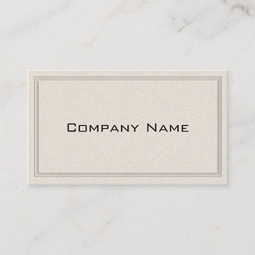 Customizable Simple Embossed Floral Border Business Card