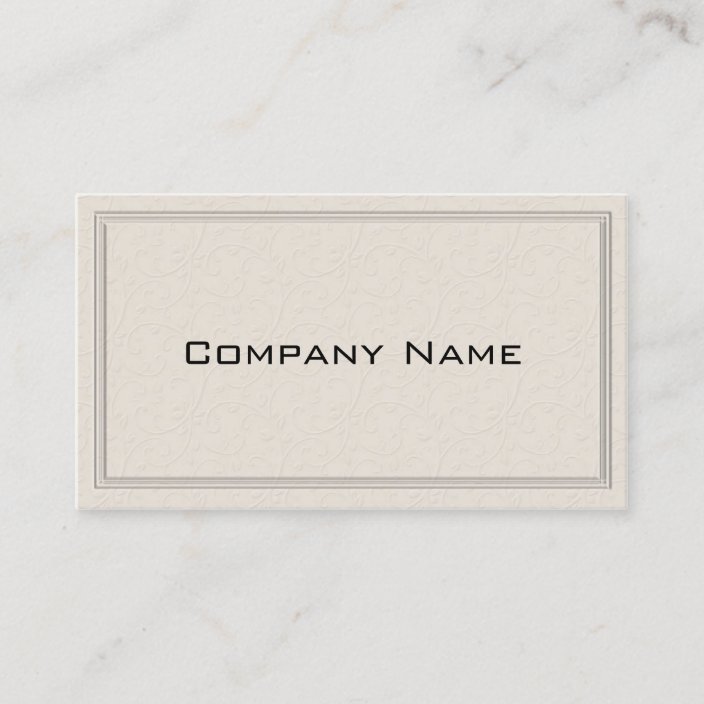 Simple Embossed Floral Border Business Card