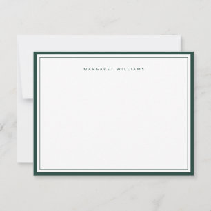 Simple Emerald Green Border Modern Minimalist Note Card