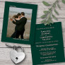 Simple Emerald Green BUDGET Wedding Photo Invite