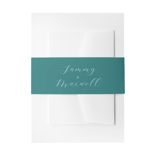 Simple Emerald Green Invitation Belly Band