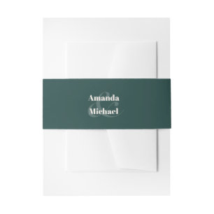 Simple Emerald Green Modern Minimalist Invitation Belly Band