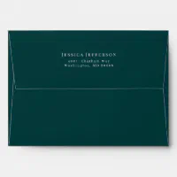 Wedding Envelopes Modern Custom Emerald Green