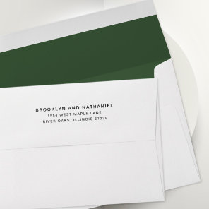 Simple Emerald Green Return Address Lined Envelope