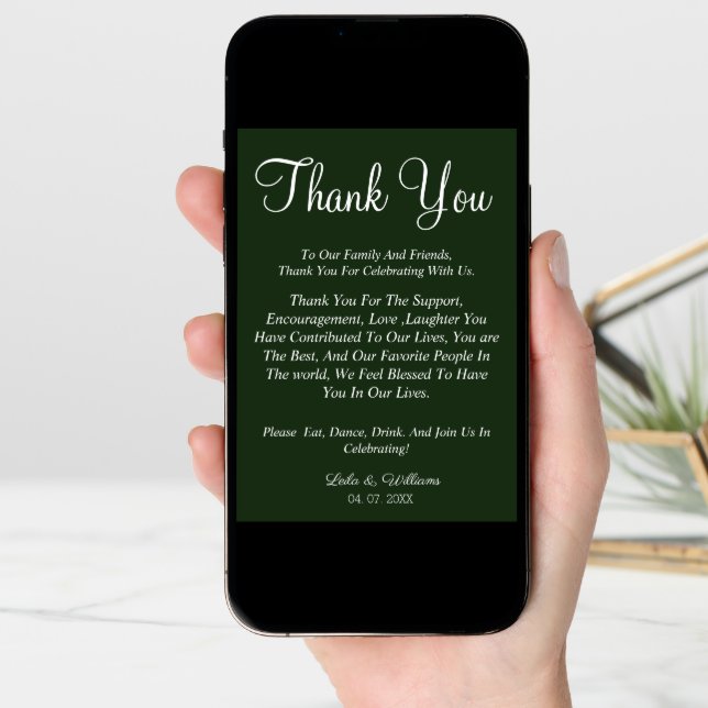 Simple emerald green template thank you wedding (Front Digital)