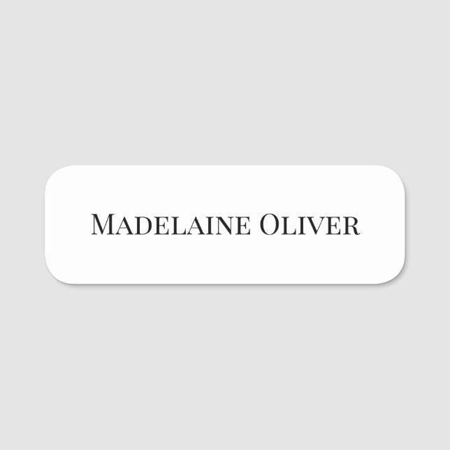  Simple Employee Black White   Name Tag (Front)