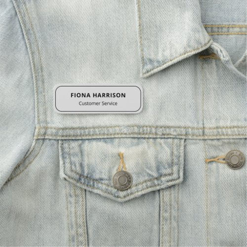 Simple Employee Gray Name Tag