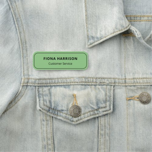 Simple Employee Green Name Tag