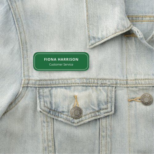 Simple Employee Green Name Tag