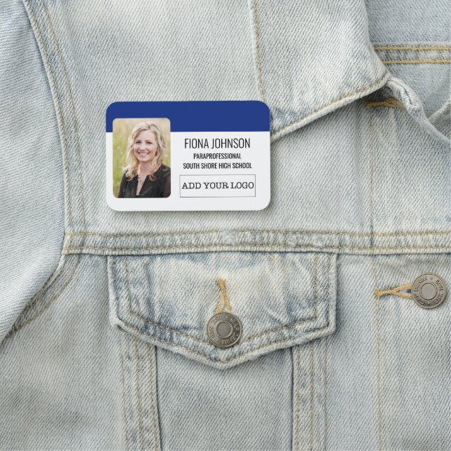 Simple Employee Logo Photo Name Tag (In Situ)