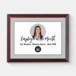 Simple Employee of the Month Photo  Award Plaque<br><div class="desc">This design features a business,  add your logo plaque,  with a photo template,  and employee of the month sign,  with a simple,  minimalist,  modern design,  and a minimal,  black and white,  script typography</div>
