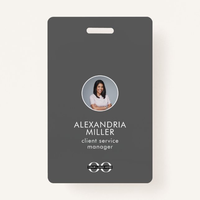 Simple Employee Photo QR Code Badge (Front)