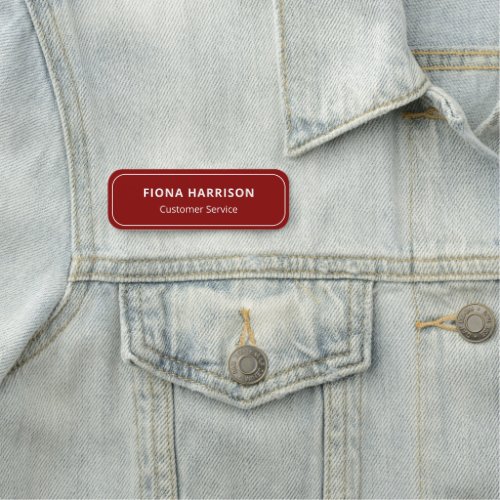 Simple Employee Red Name Tag