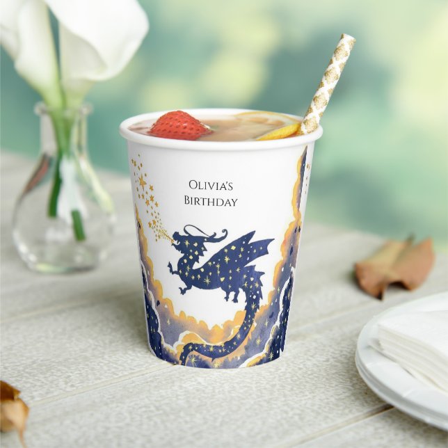  Simple Enchanted Dragon Birthday Paper Cups (Insitu)