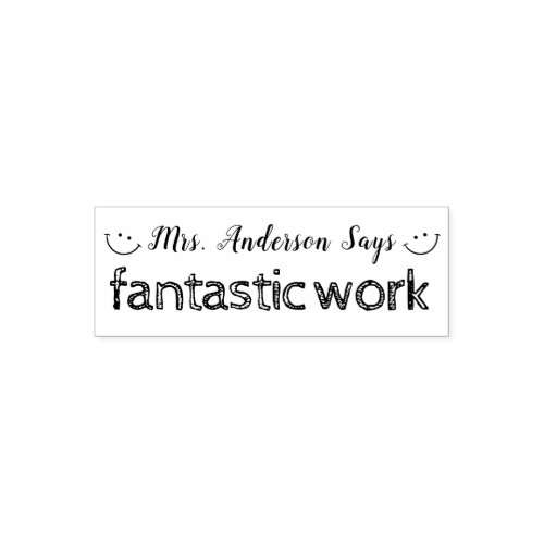 Simple Encouragement Personalized Fantastic Work Self_inking Stamp