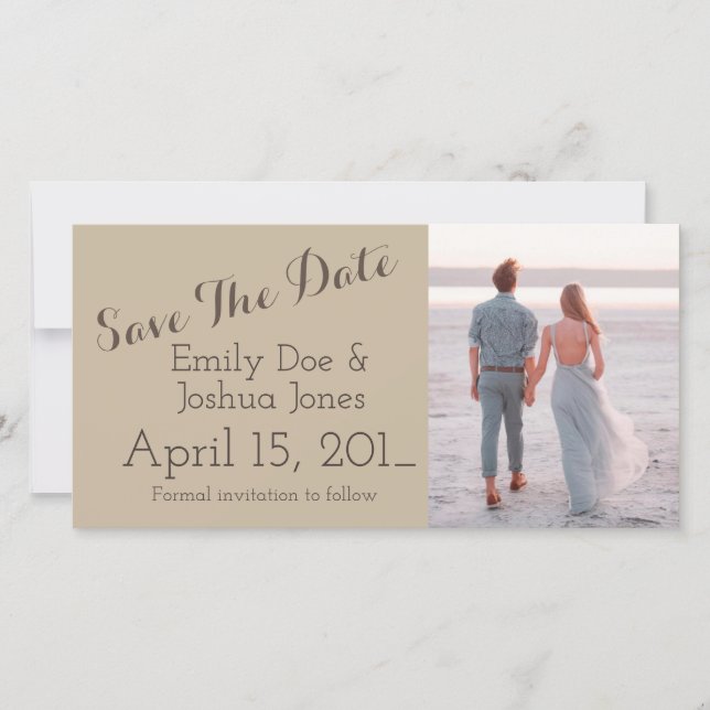 Simple Engagement Announcement Save the Date (Front)