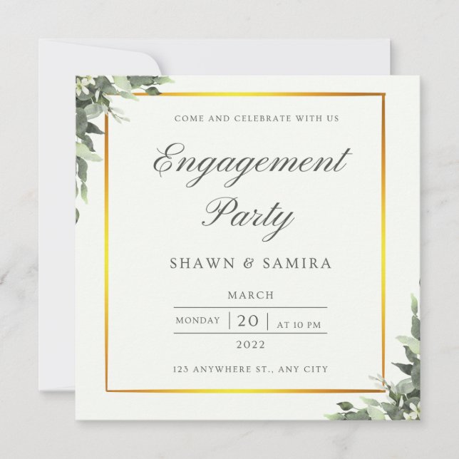 Simple Engagement invitation Card (Front)