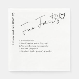 Simple Engagement Party Fun facts Name Wedding Napkins