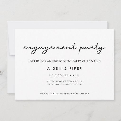 Simple engagement party invitation | Zazzle