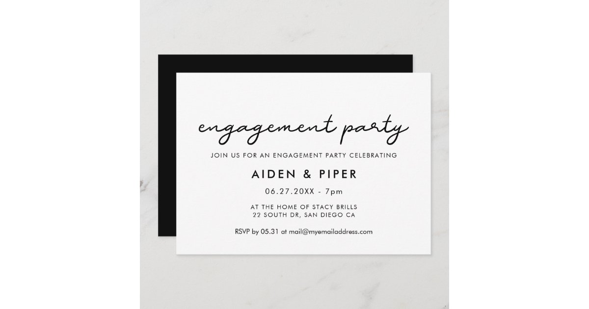 Simple engagement party invitation | Zazzle