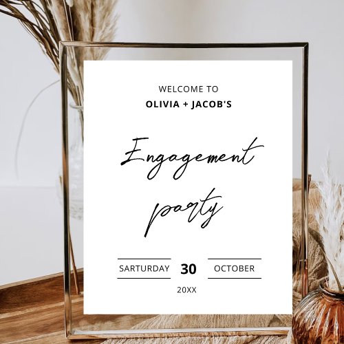 Simple Engagement Party Welcome Engaged Party Poster